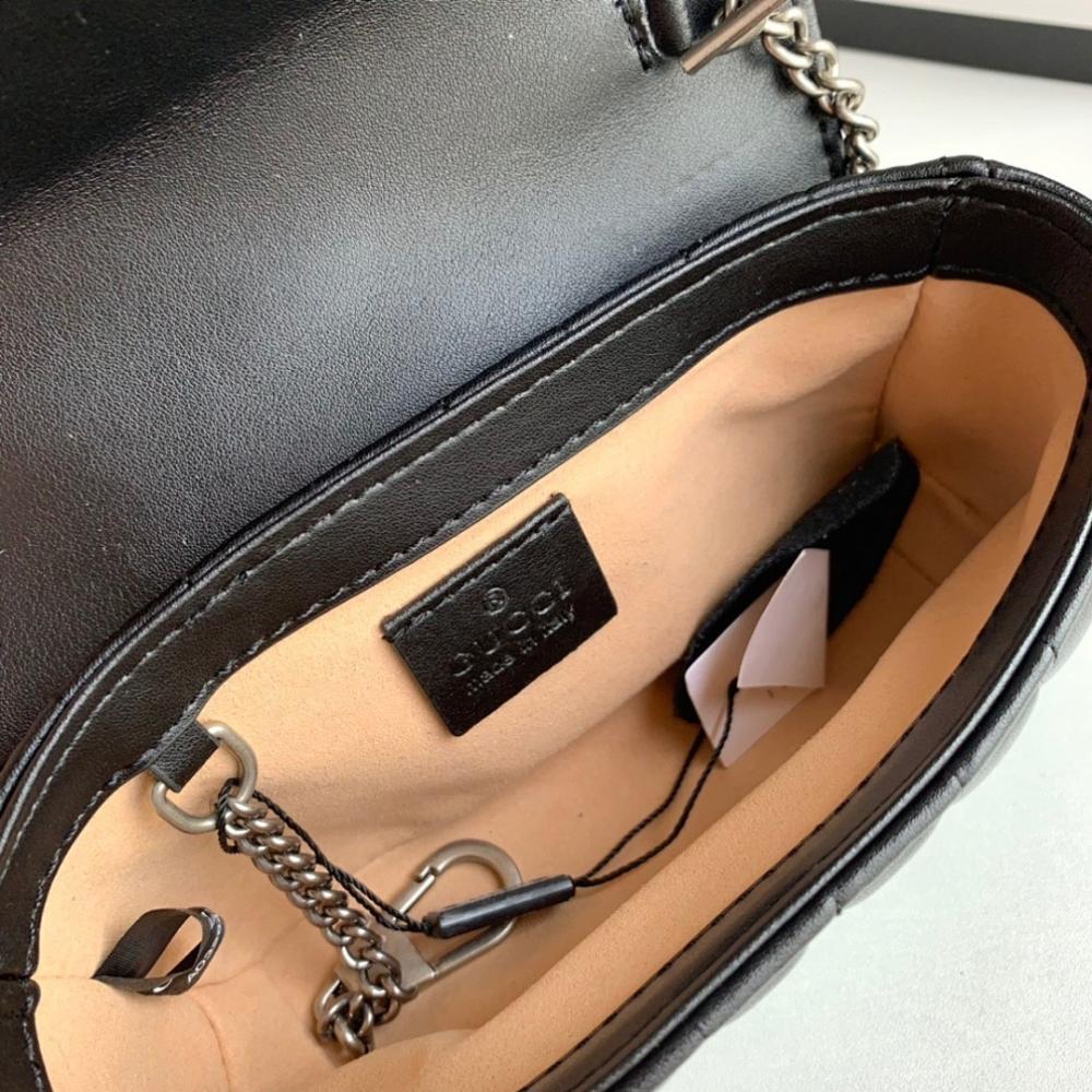 GG Marmont Silver Embroidered Shoulder Bag