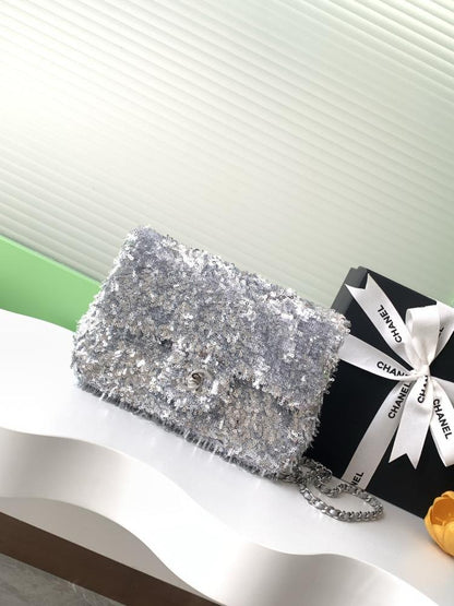 Silver Top Handle Bag