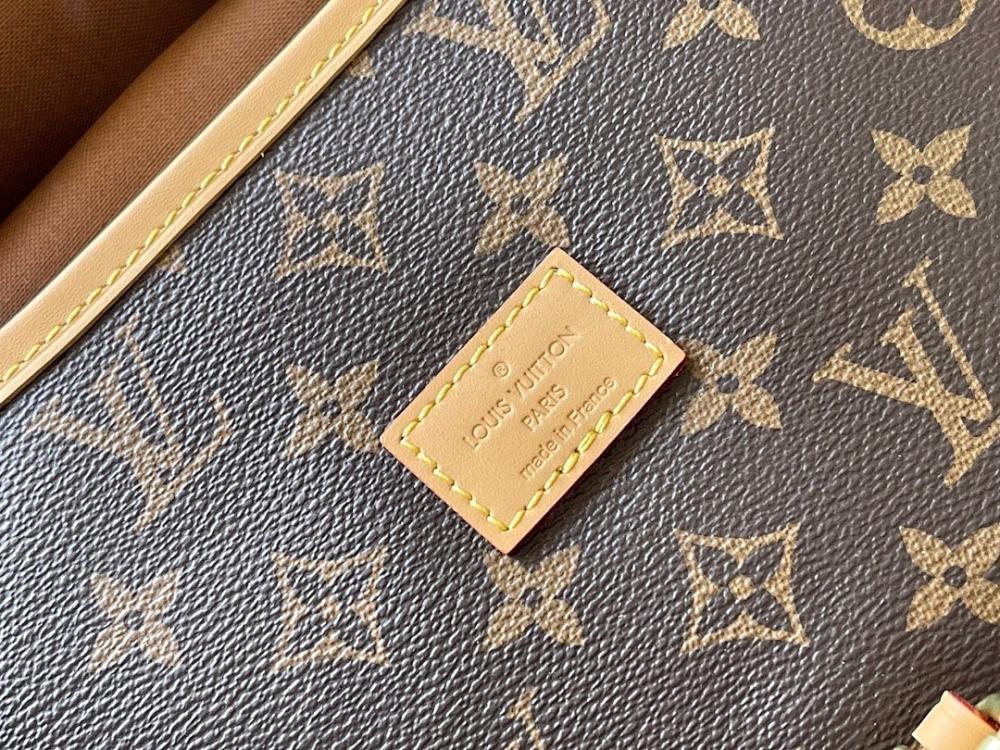 Modern Italian-Inspired Monogram Leather Shoulder Bag