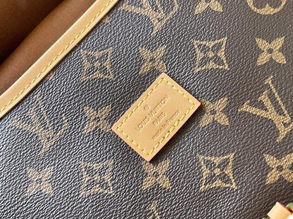 Modern Italian-Inspired Monogram Leather Shoulder Bag
