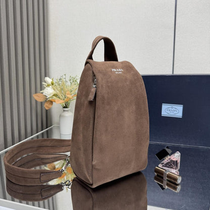 Suede Top Handle Bag