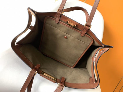 Embroidered Leather Tote Bag
