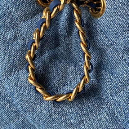 Gold Denim Hobo Bag