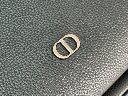 Italian-Inspired Luxury Black Calfskin Crossbody Bag