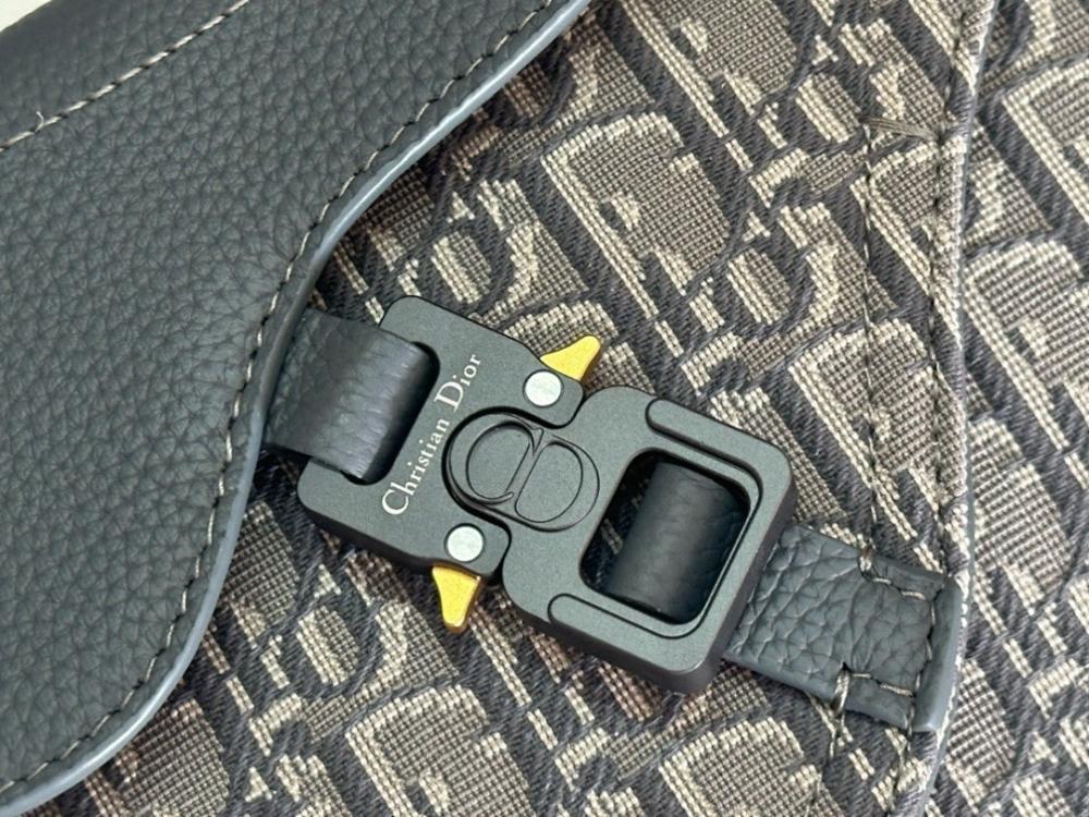 Saddle Black Printed Calfskin Shoulder Bag