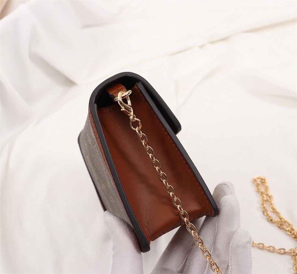Dauphine Gold Monogram Shoulder Bag