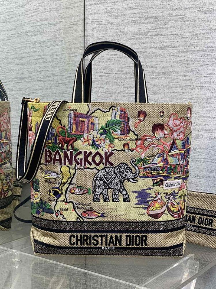 Embroidered Top Handle Bag