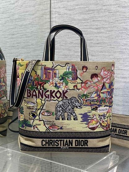 Embroidered Top Handle Bag