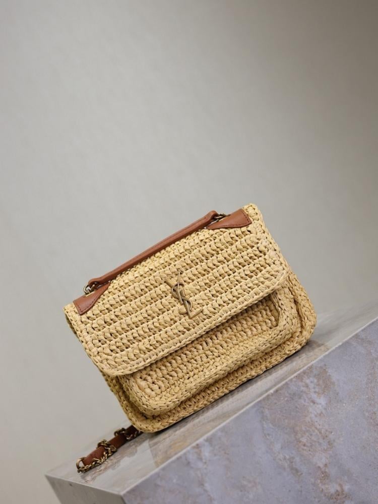 Niki Raffia Top Handle Bag