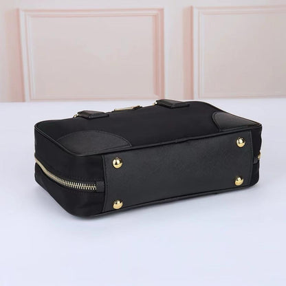 Classic Modern Gold Nylon Top Handle Bag