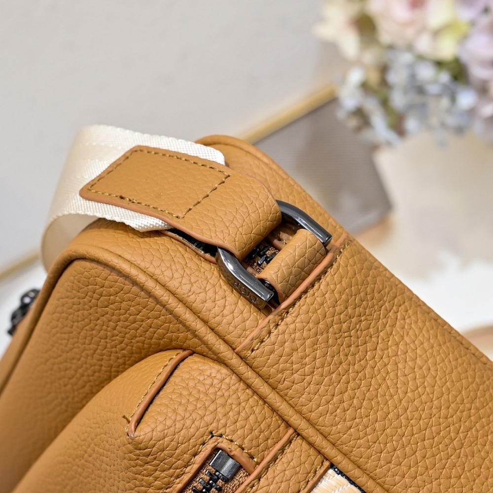 Modern Refined Black Monogram Leather Crossbody Bag