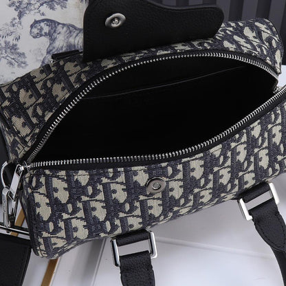 Luxury Premium Black Printed Calfskin Shoulder Bag