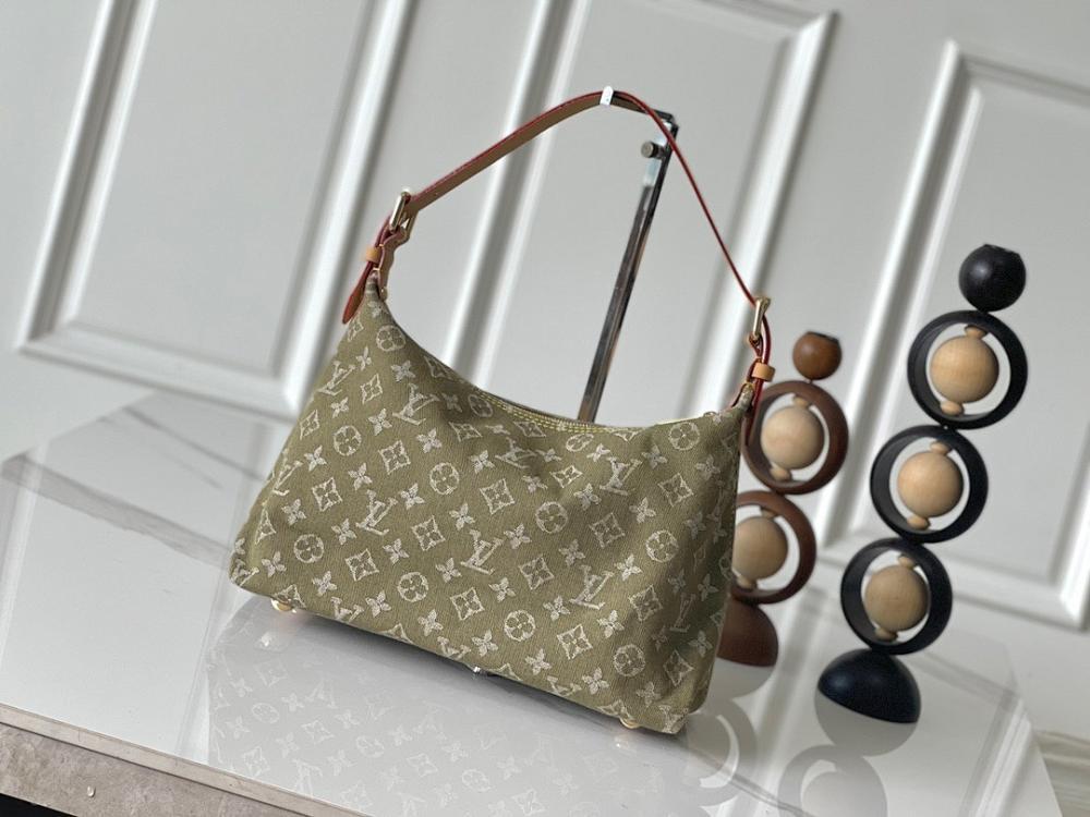Classic Refined Green Denim Shoulder Bag