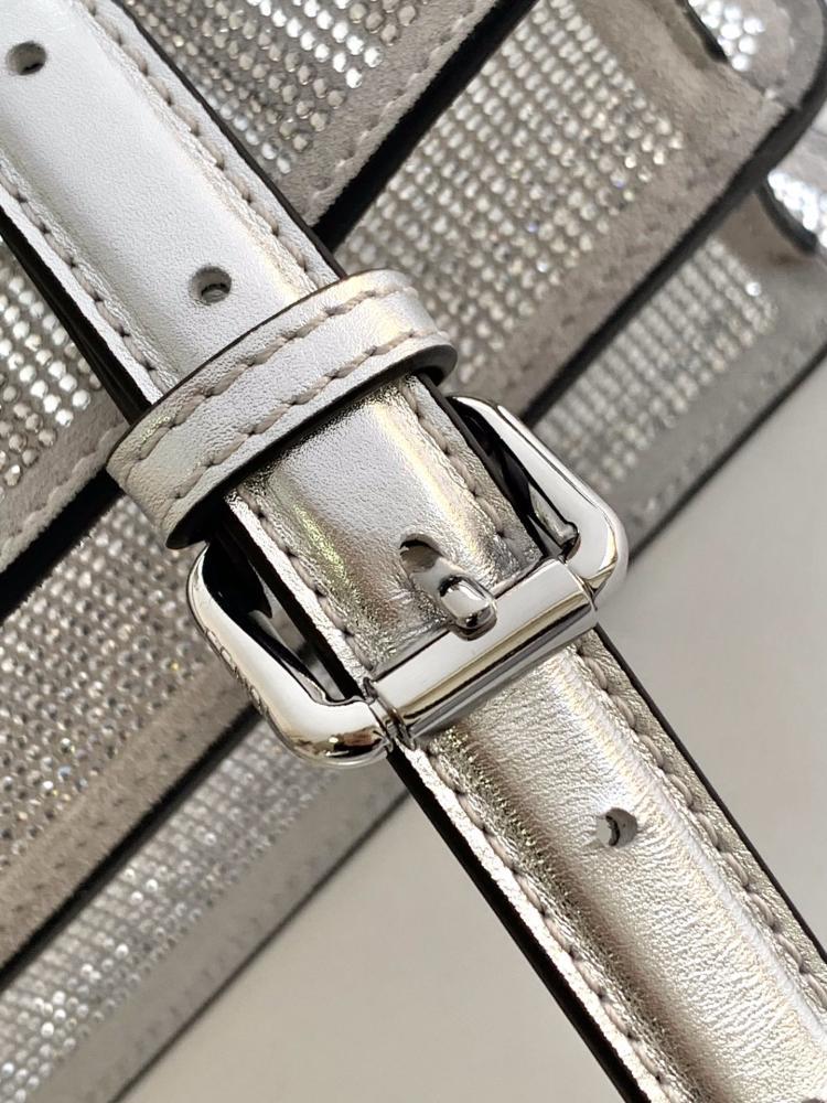 Silver Crystal-Embellished Shoulder Bag