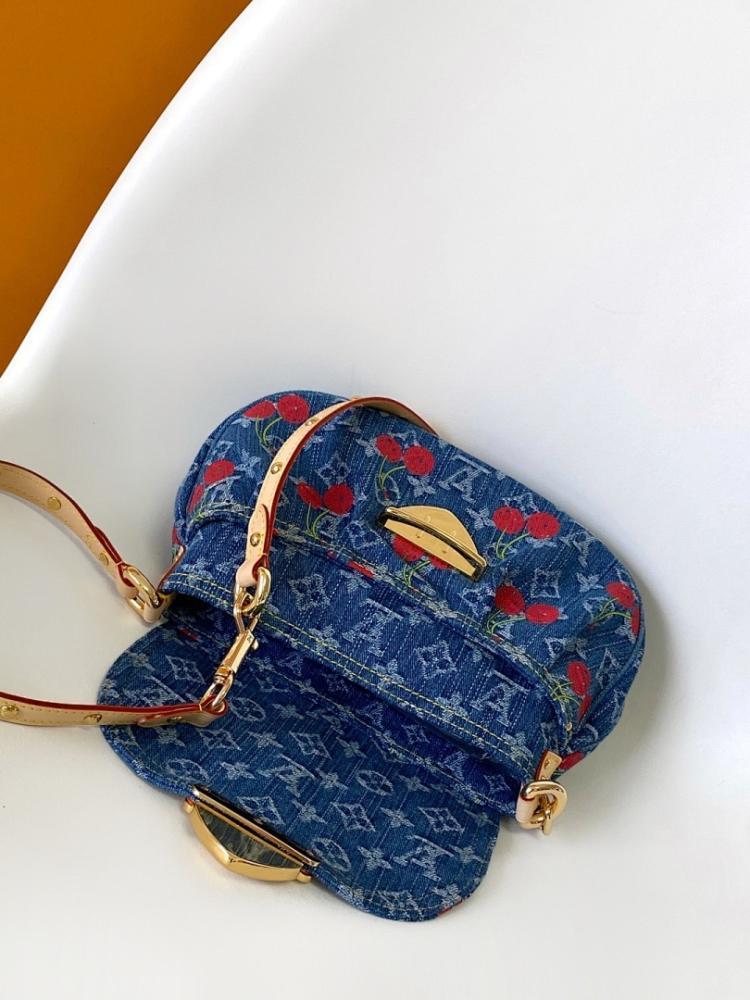Modern Luxury Monogram Denim Shoulder Bag
