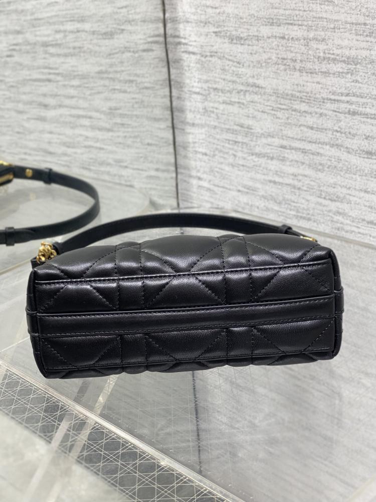 Embroidered Lambskin Shoulder Bag