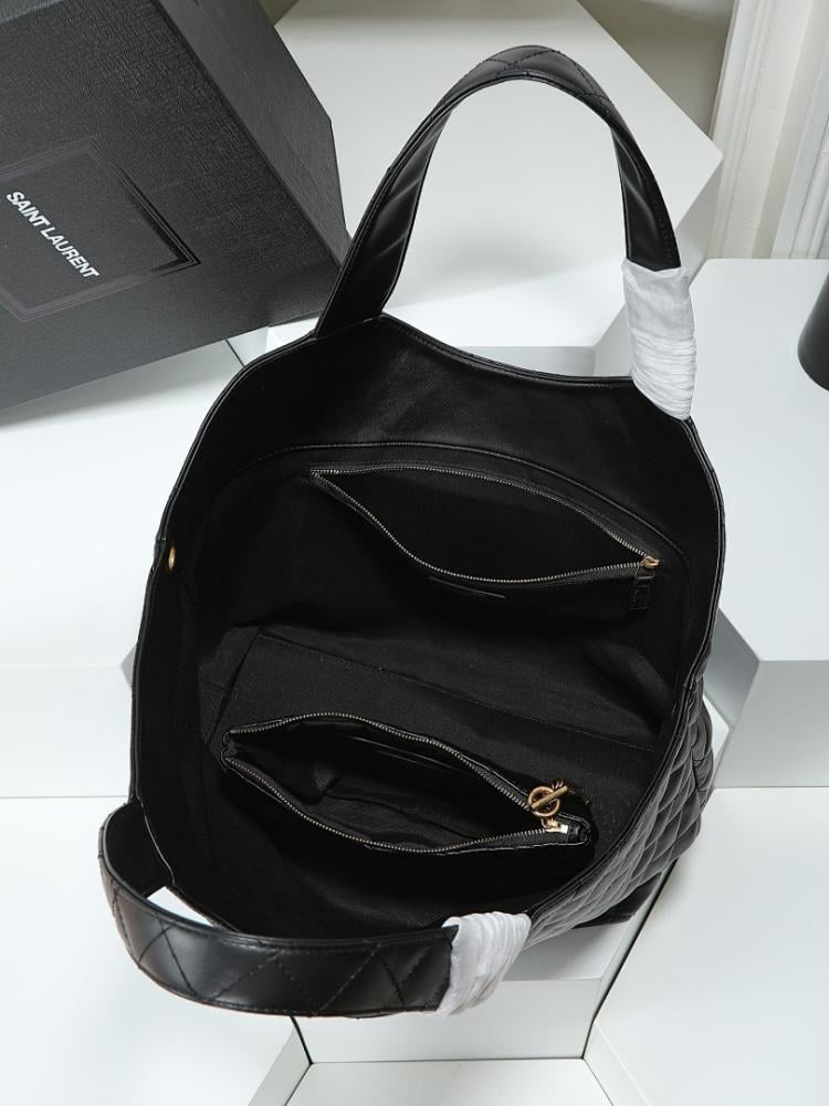 Icare Black Lambskin Tote Bag
