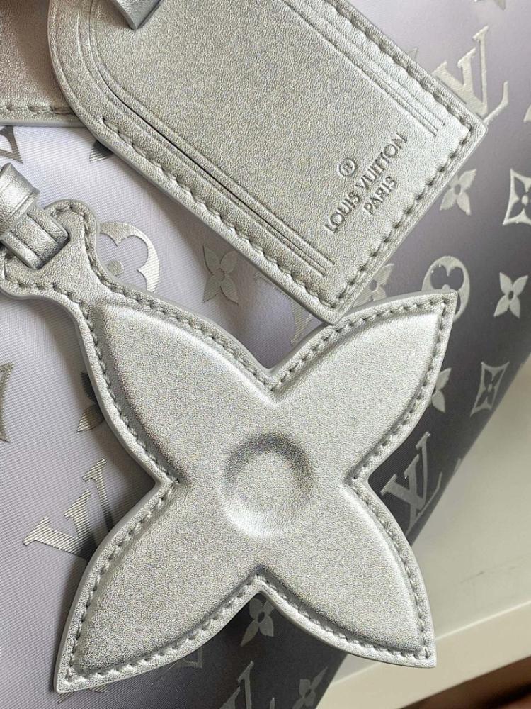 Modern Elegant Silver Nylon Crossbody Bag
