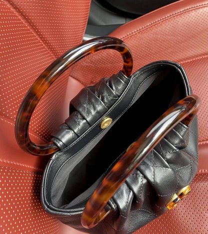 Modern Leather Top Handle Bag