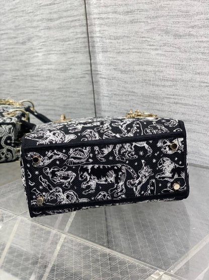 Embroidered Top Handle Bag