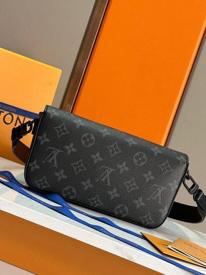 Elegant Refined Monogram Leather Shoulder Bag