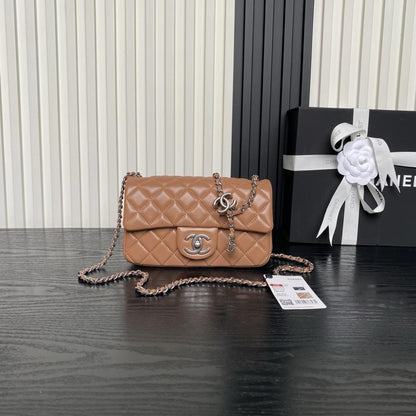 Gold Leather Top Handle Bag