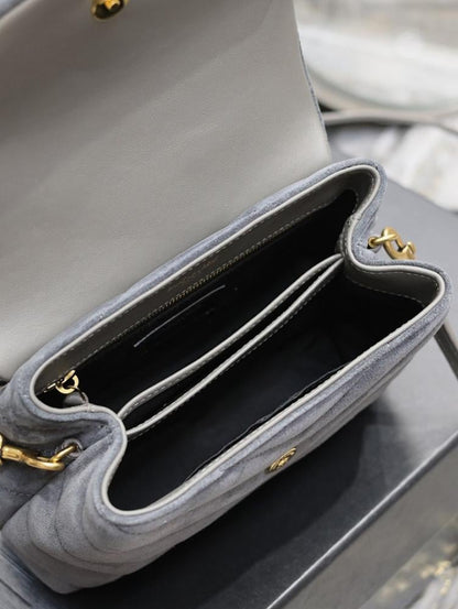 Classic Modern Gold Leather Top Handle Bag