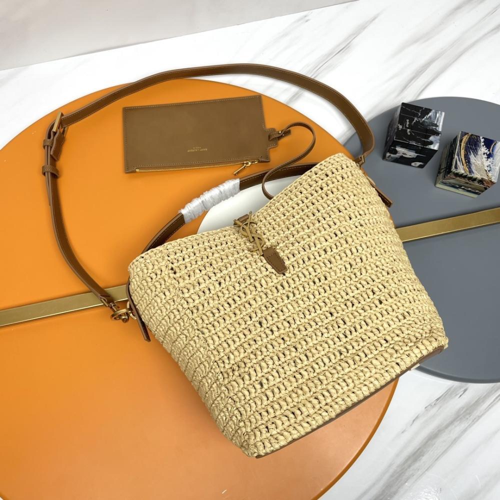 Woven Leather Bucket Bag