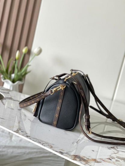 Modern Elegant Monogram Calfskin Top Handle Bag