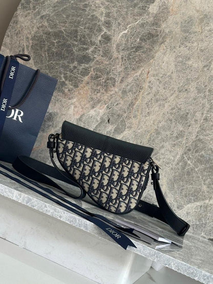 Modern Premium Black Printed Calfskin Shoulder Bag