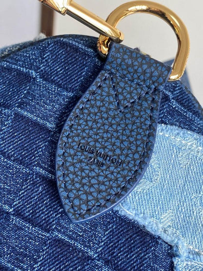 Speedy Gold Patchwork Leather Shoulder Bag