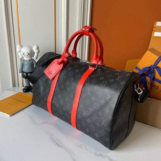 Keepall Monogram Leather Travel Bag