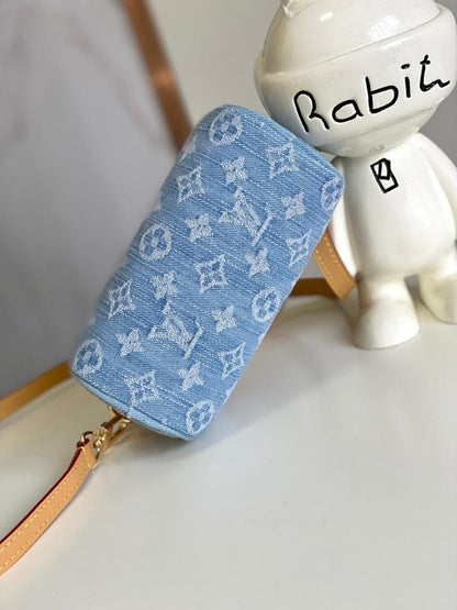 Italian-Inspired Luxury Blue Woven Leather Shoulder Bag