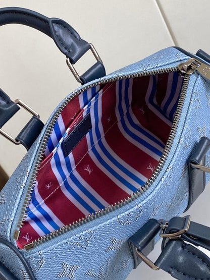 Italian-Inspired Elegant Monogram Leather Shoulder Bag