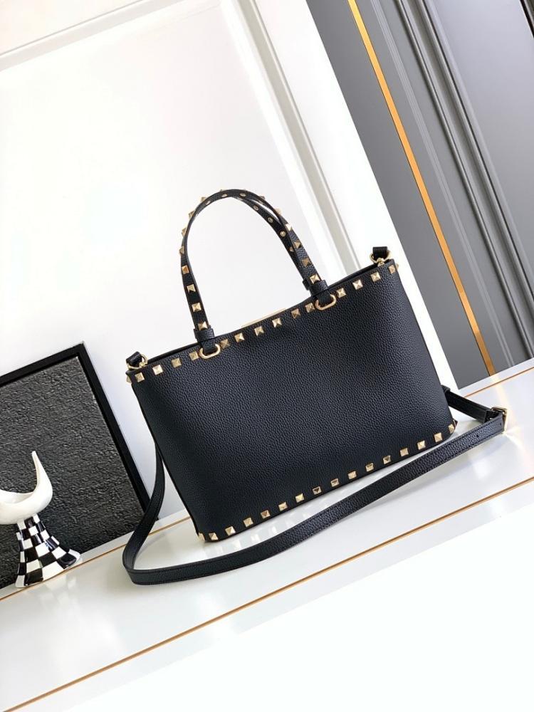 Italian-Inspired Luxury Studded Calfskin Shoulder Bag