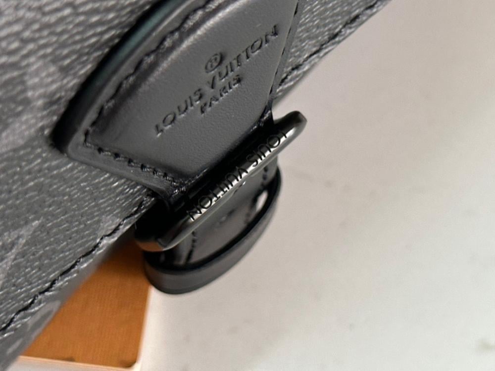 Elegant Refined Monogram Leather Shoulder Bag