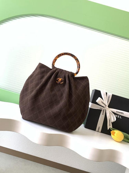 Suede Top Handle Bag