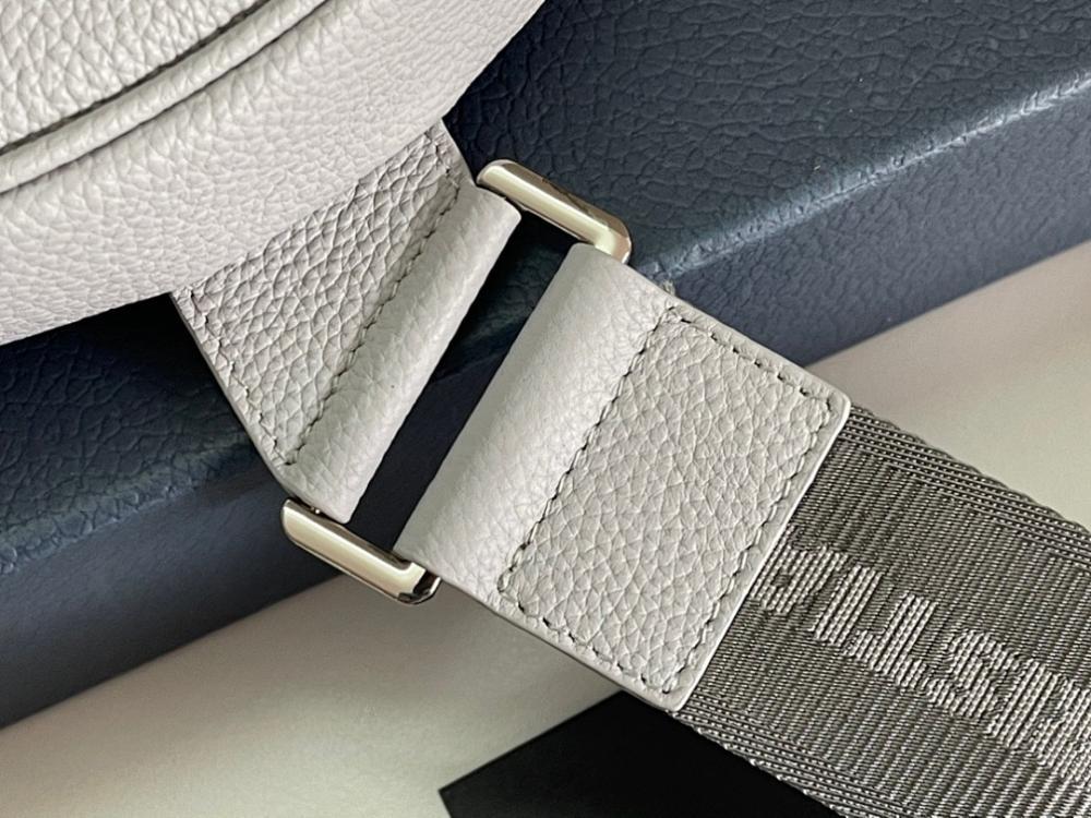 Elegant Stylish Grey Embroidered Calfskin Shoulder Bag