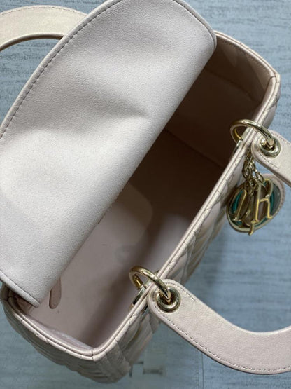 Alma Pink Lambskin Top Handle Bag