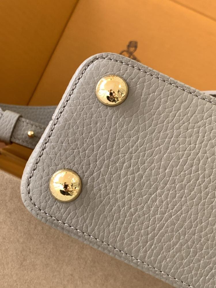 Gold Leather Top Handle Bag