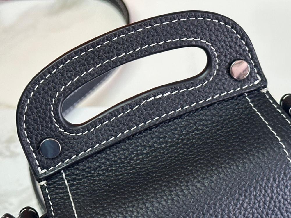 Saddle Black Calfskin Crossbody Bag