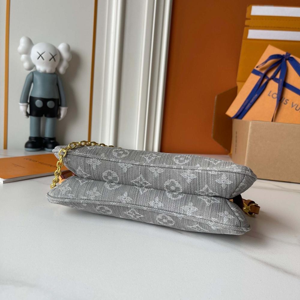 Modern Gold Denim Shoulder Bag – Limited Edition
