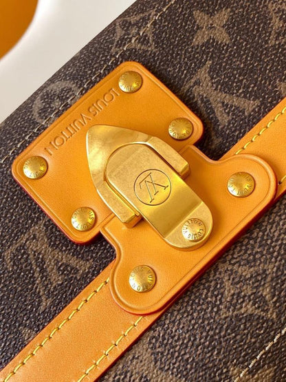 Modern Elegant Monogram Leather Shoulder Bag