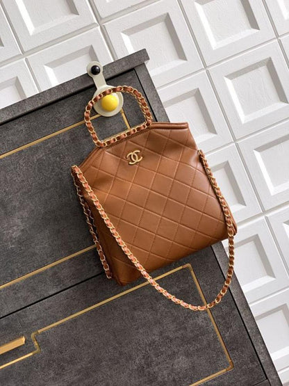 Gold Top Handle Bag