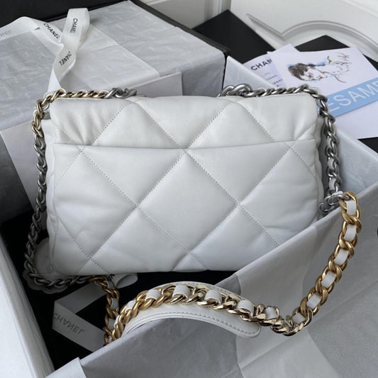 Silver Quilted Top Handle Bag