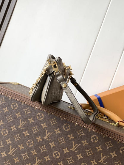 Luxury Gold Leather Top Handle Bag