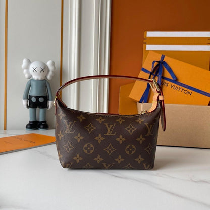 Italian-Inspired Elegant Black Monogram Leather Top Handle Bag