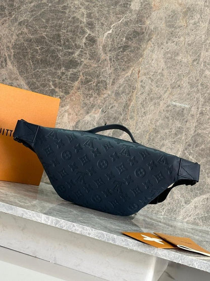 Modern Italian-Inspired Monogram Leather Shoulder Bag