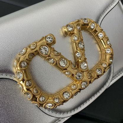 Crystal-Embellished Calfskin Wallet