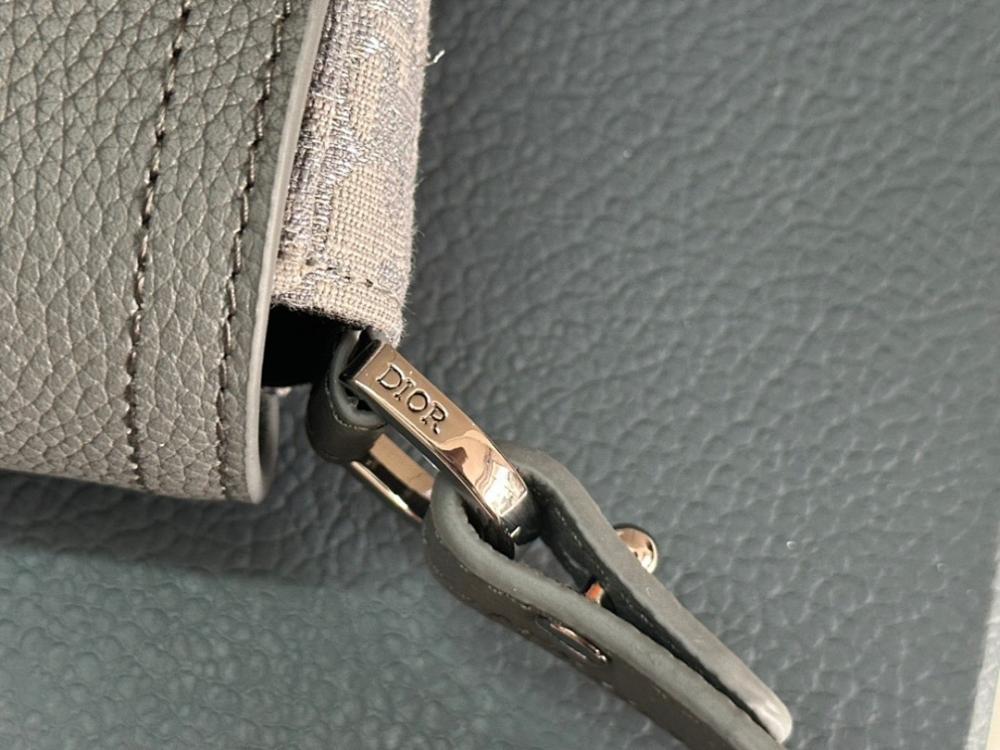 Saddle Grey Calfskin Shoulder Bag